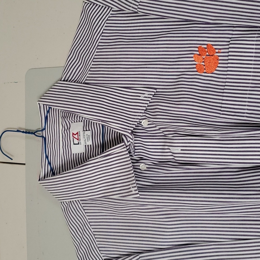 CLEMSON Mens XXXL Cutter and Buck long sleeve button down